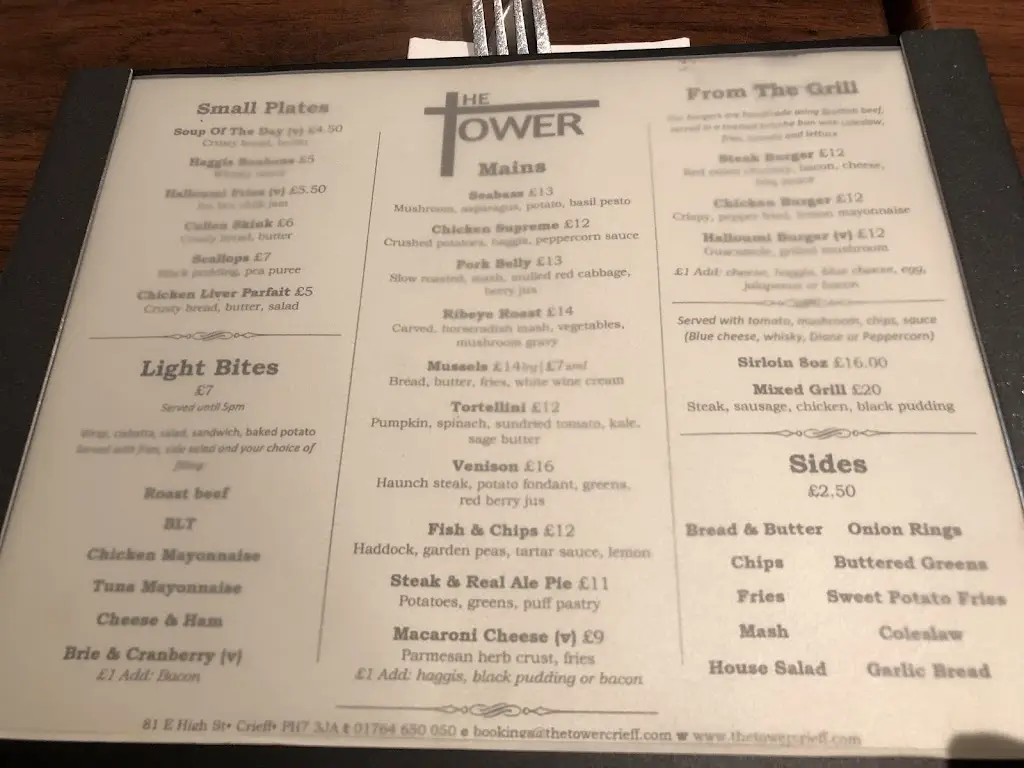 Menu_The Tower_Crieff_image_4
