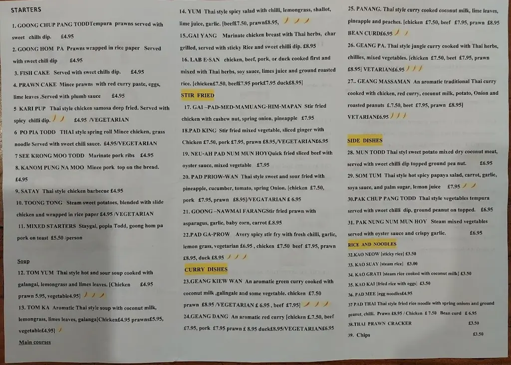 Menu_The Thai Esan_Crieff_immagine_1