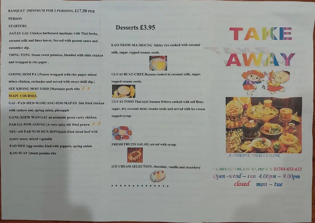 Menu_The Thai Esan_Crieff_immagine_2