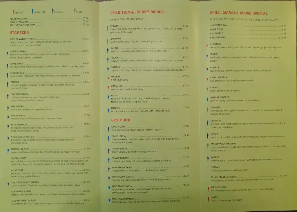 Menu_CHILLI MASALA_Dingwall_imagen_1