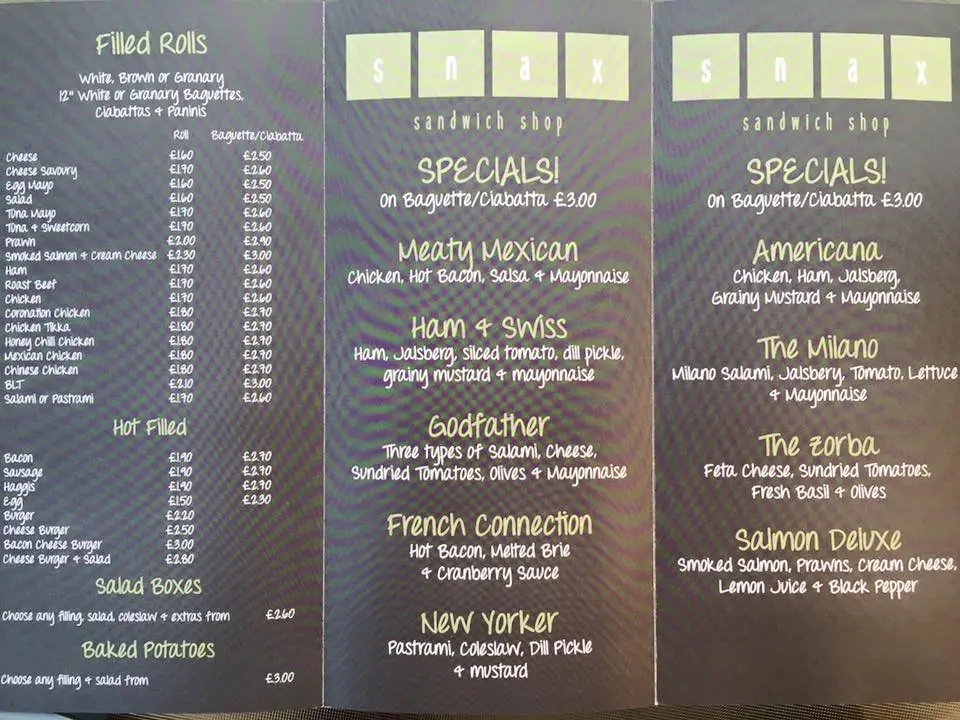 Menu_Snax Sandwich Shop_Dalbeattie_image_1