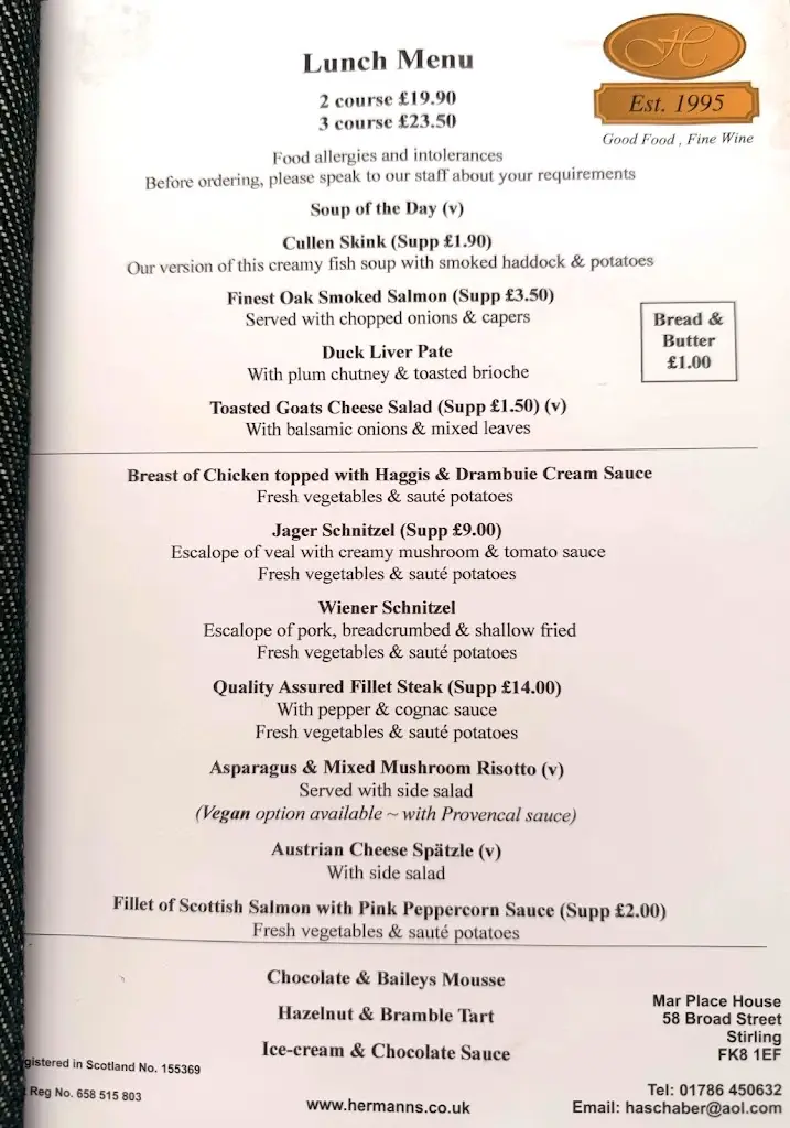 Menu_Hermann’s Austrian restaurant_Doune_image_1