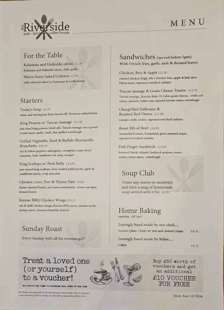 Menu_The Riverside - Pub, Kitchen & Coffee House_Doune_image_1