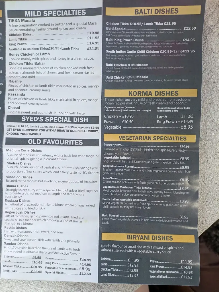 Menu_Spice of India_Dufftown_image_1