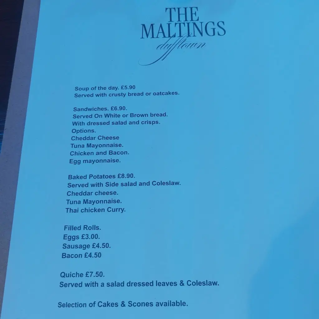 Menu_The Maltings_Dufftown_image_1