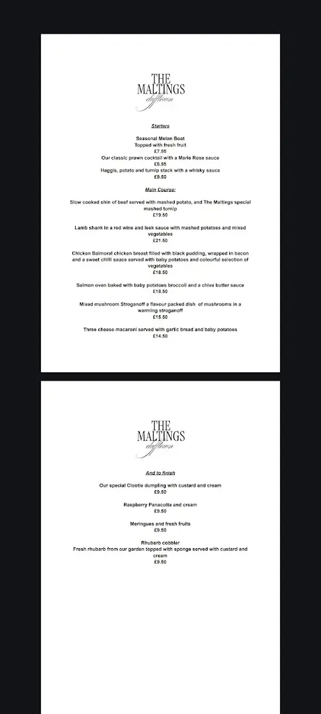 Menu_The Maltings_Dufftown_image_3