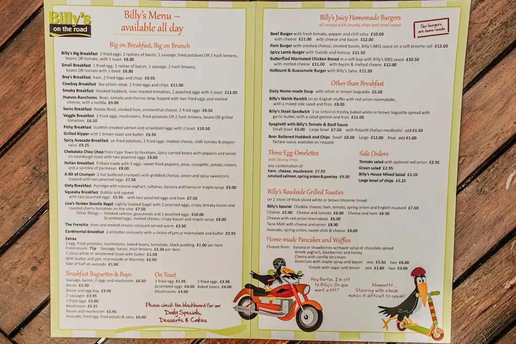 Menü_Billy's on the Road_Billingshurst_Bild_3