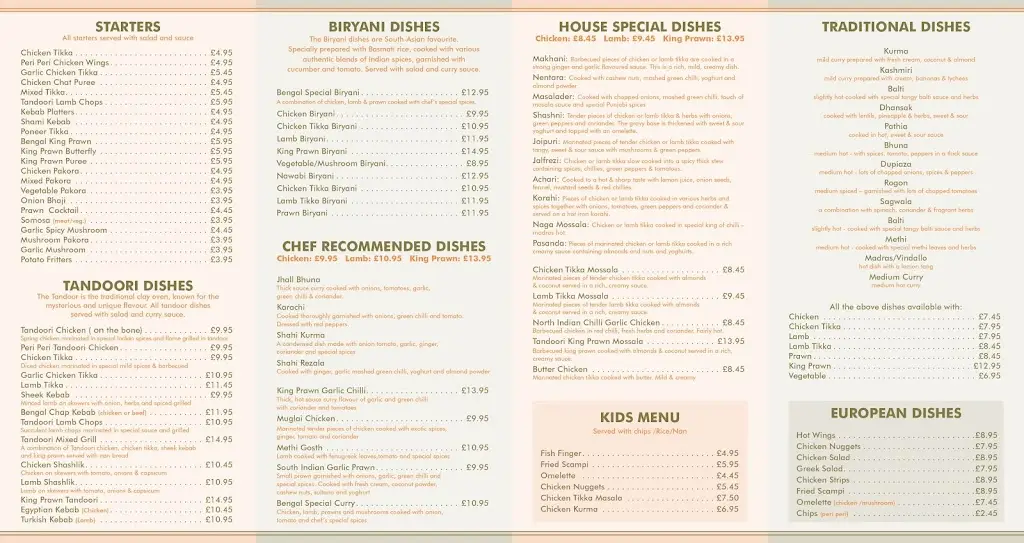 Menu_Bay Of Bengal_Dalgety Bay_image_1