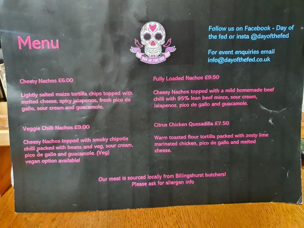 Menü_The Billi Tap_Billingshurst_Bild_1