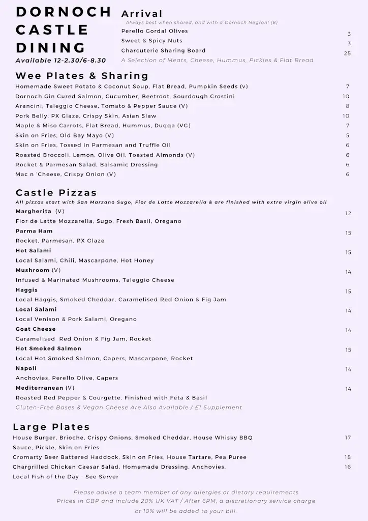 Menu_Dornoch Castle Whisky Bar & Dining. Takeaway Pizza!_Dornoch_image_1