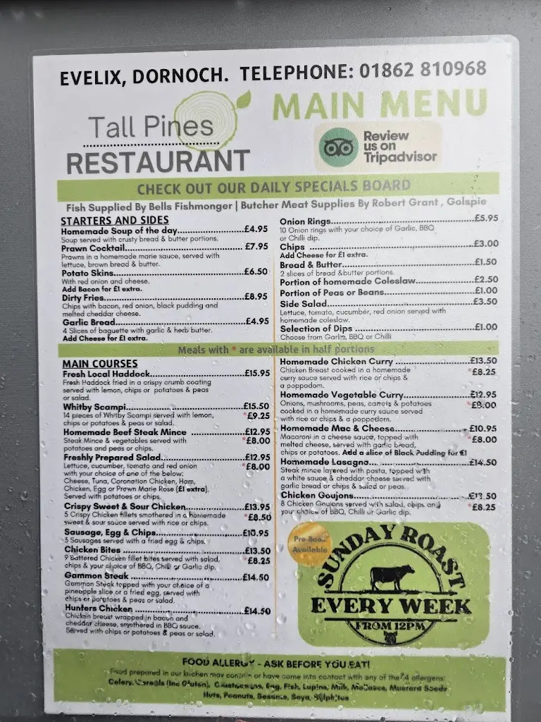 Menu_Tall Pines_Dornoch_image_1