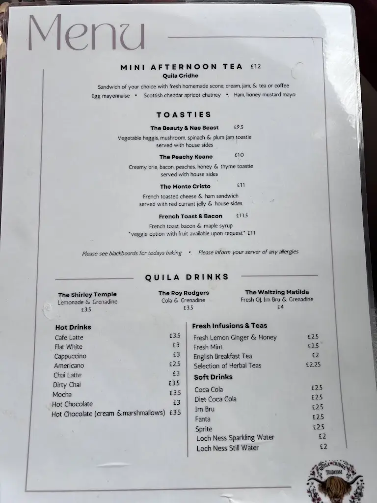 Menu_Drumbuie Farm B & B and Quila Cridhe Tearoom_Drumnadrochit_image_2
