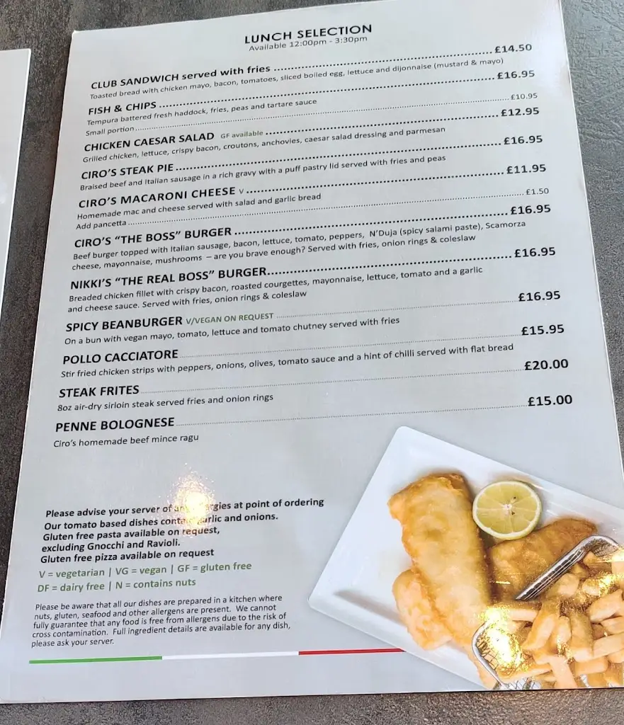 Menu_Ciro’s at Glenbervie_Dunipace_immagine_2