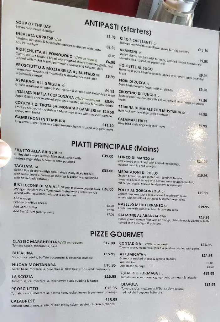 Menu_Ciro’s at Glenbervie_Dunipace_immagine_3