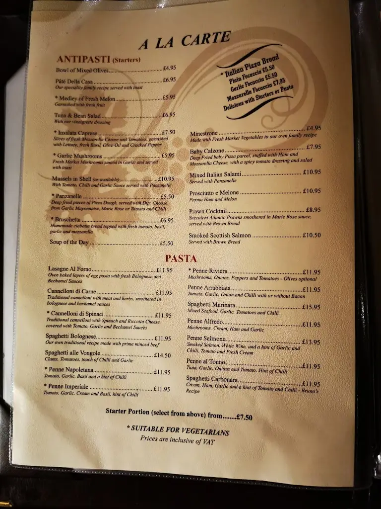 Menu_Bruno's Italian Restaurant_Dumfries_immagine_3