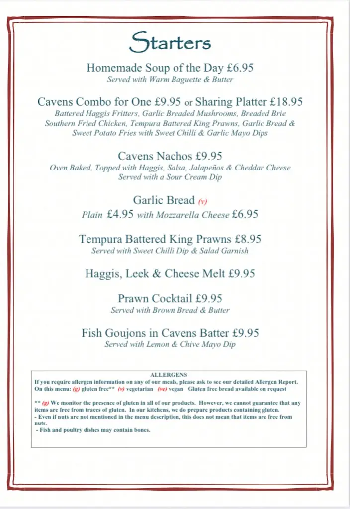 Menu_Cavens Arms_Dumfries and Galloway_image_2