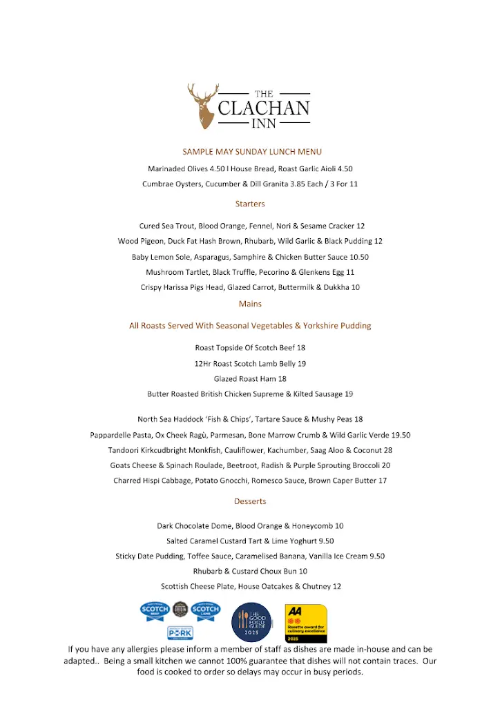 Menu_The Clachan Inn_Dumfries and Galloway_image_2