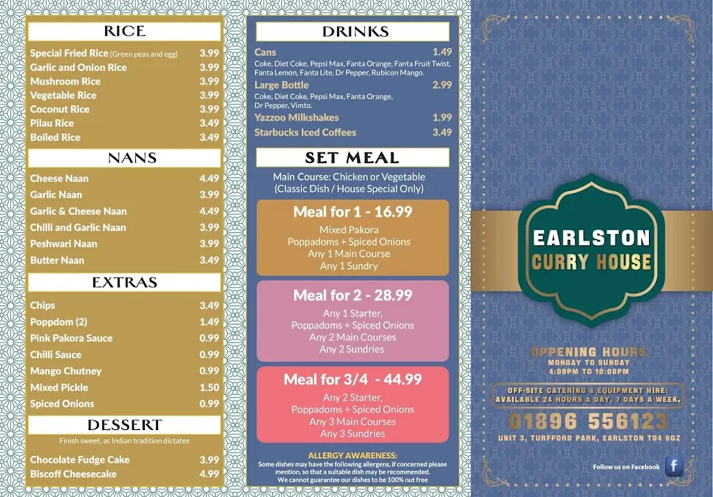 Menu_Kismat Desserts + Earlston Curry House_Earlston_image_2