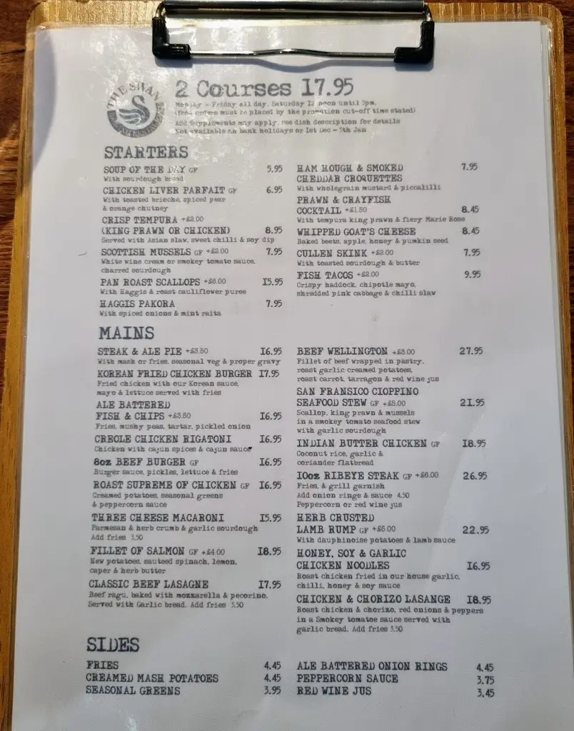 Menu_The Swan Inn_Eaglesham_image_1