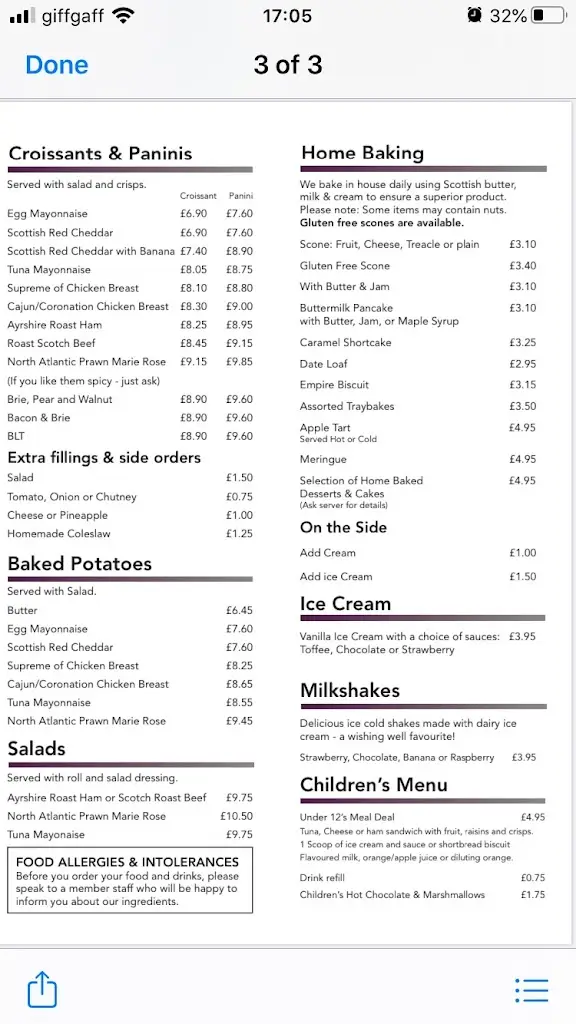 Menu_The Wishing Well Tearoom and Coffee shop_Eaglesham_image_2