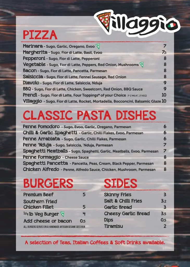 Menu_Villaggio Pizza Glasgow_Eaglesham_image_1