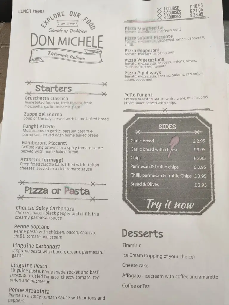 Menu_Don Michele Italian Restaurant_Dundee_image_1