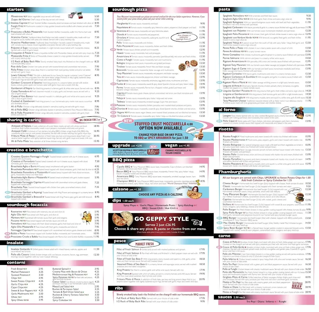 Menu_Tony Macaroni - Dundee_Dundee_immagine_3