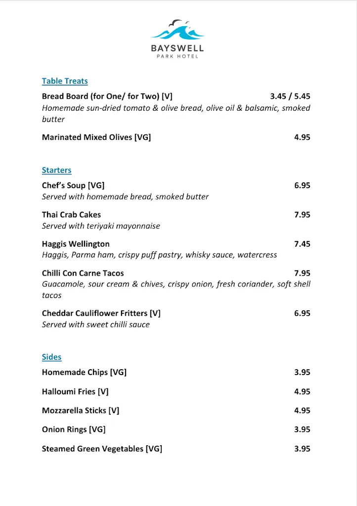 Menu_Bayswell Hotel Restaurant_Dunbar_image_2