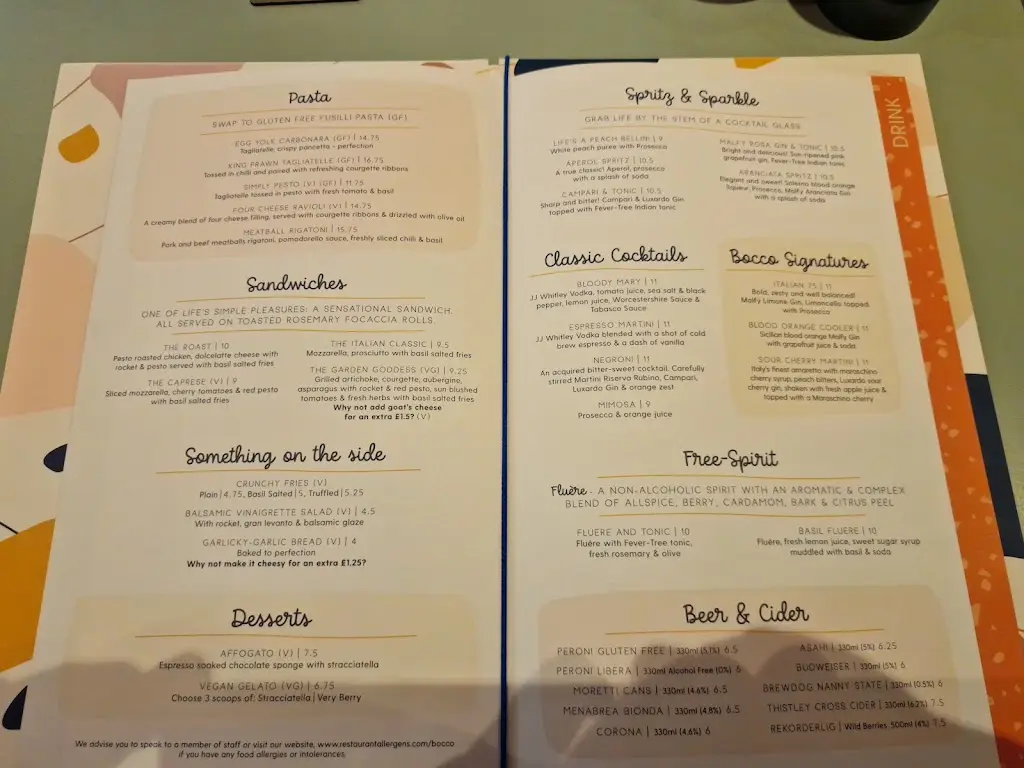 Menu_Bocco - Aberdeen Airport_Dyce_immagine_1