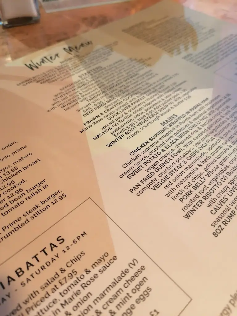 Menu_The Duke of York_Billericay_image_1