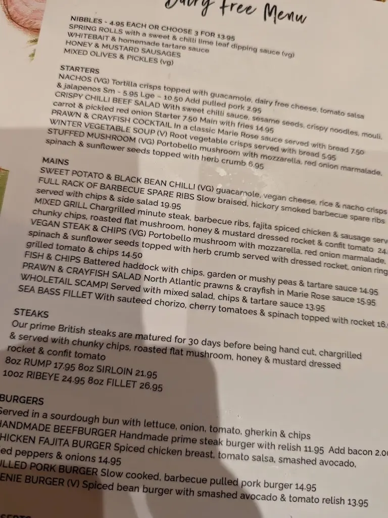 Menu_The Duke of York_Billericay_image_2