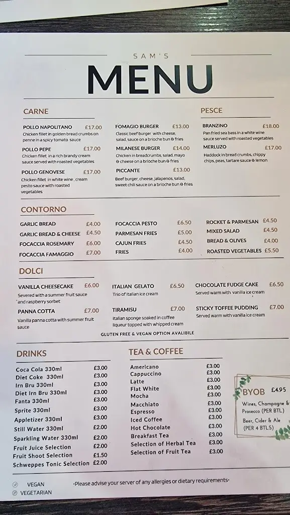 Menu_Sam’s Restaurant Clydebank_Duntocher_image_1