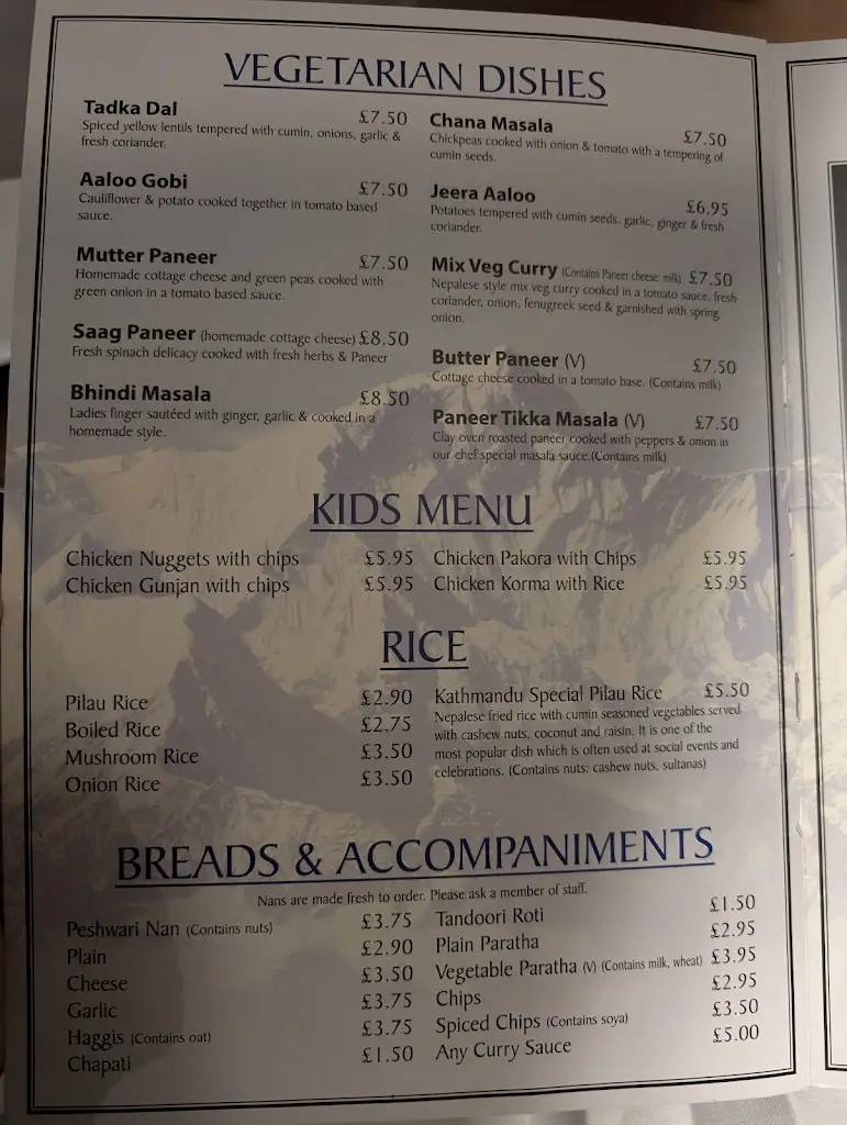 Menu_Kathmandu Fusion Restaurant_East Kilbride_immagine_1