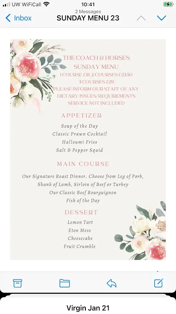 Menu_Coach & Horses_Billericay_image_3