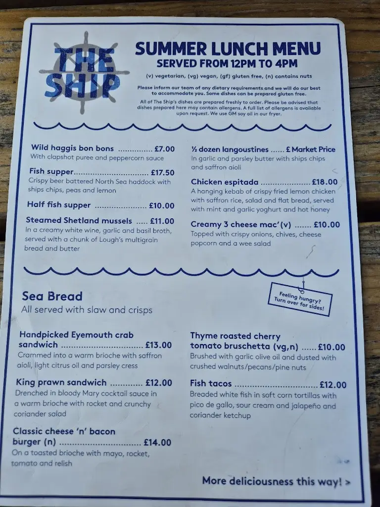 Menu_The Ship Restaurant & Bar_Eyemouth_image_1