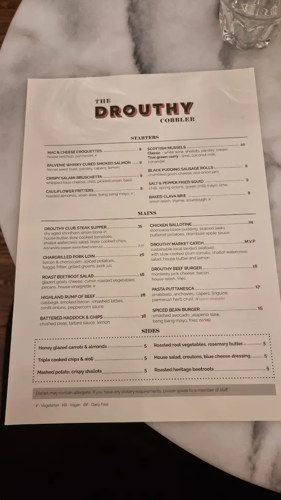 Menu_The Drouthy Cobbler_Elgin_image_4