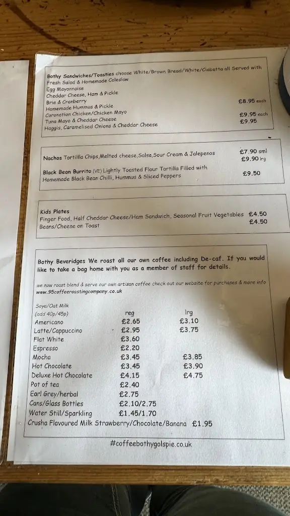 Menu_Coffee Bothy_Golspie_image_1