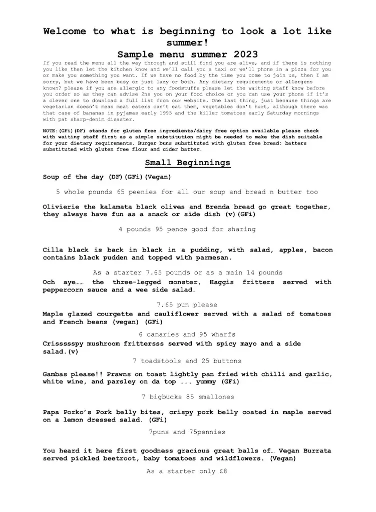 Menu_The butterfly and the pig_Glasgow City_image_4