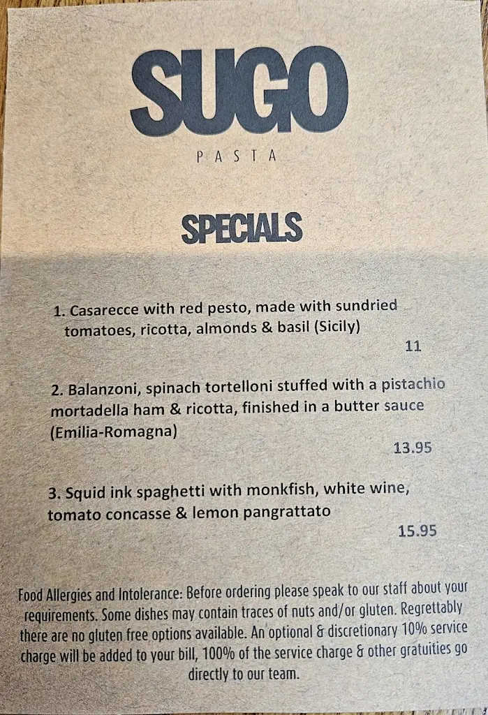 Menu_Sugo Pasta_Glasgow City_image_1