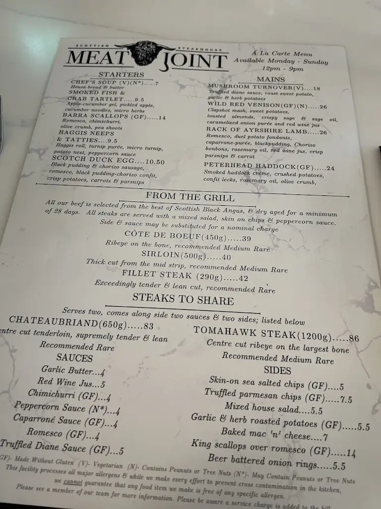 Menu_Meat Joint Scottish Steakhouse_Glasgow City_immagine_2