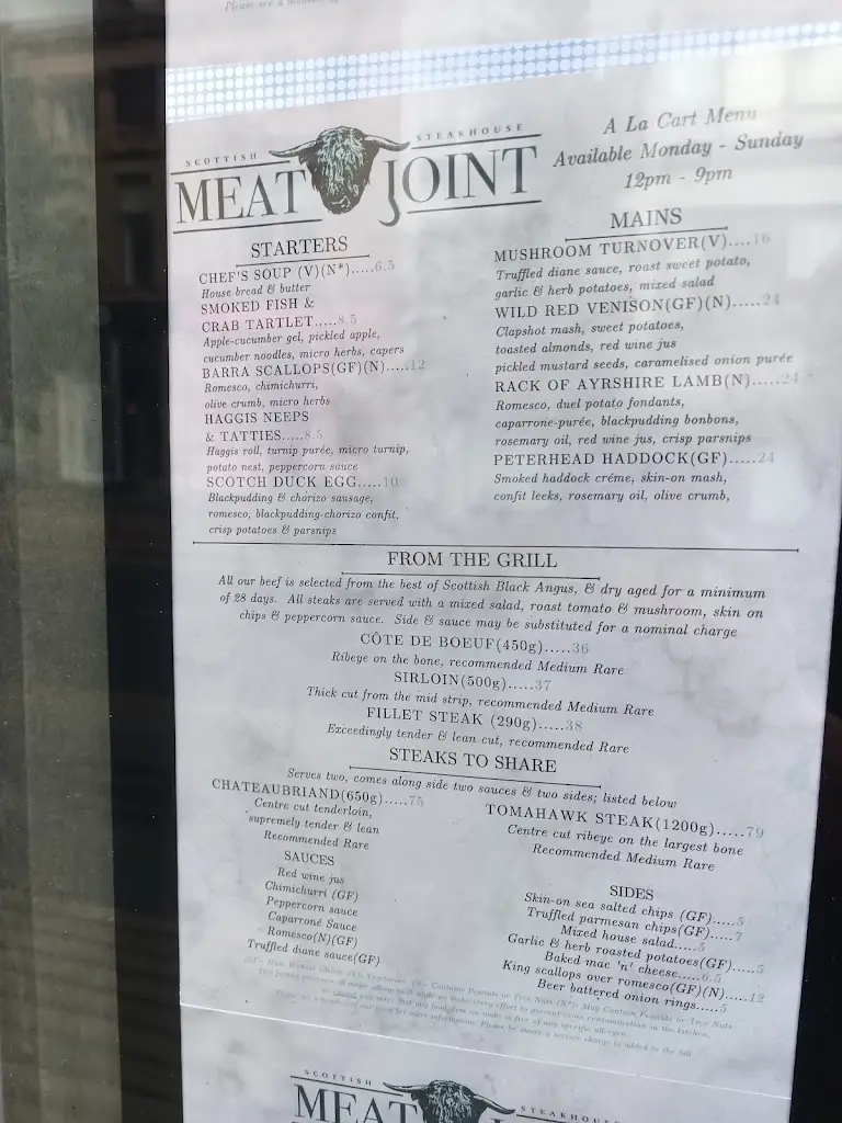 Menu_Meat Joint Scottish Steakhouse_Glasgow City_immagine_3