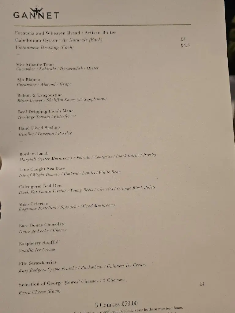 Menu_The Gannet_Glasgow City_image_1