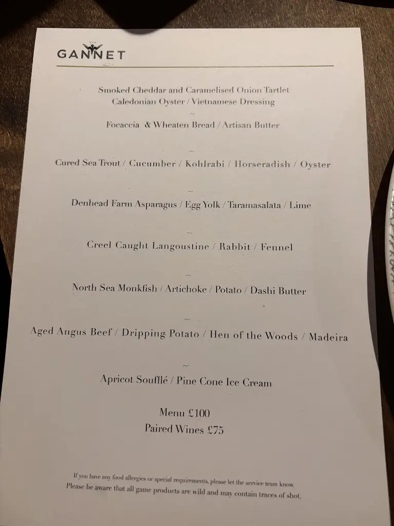 Menu_The Gannet_Glasgow City_image_3