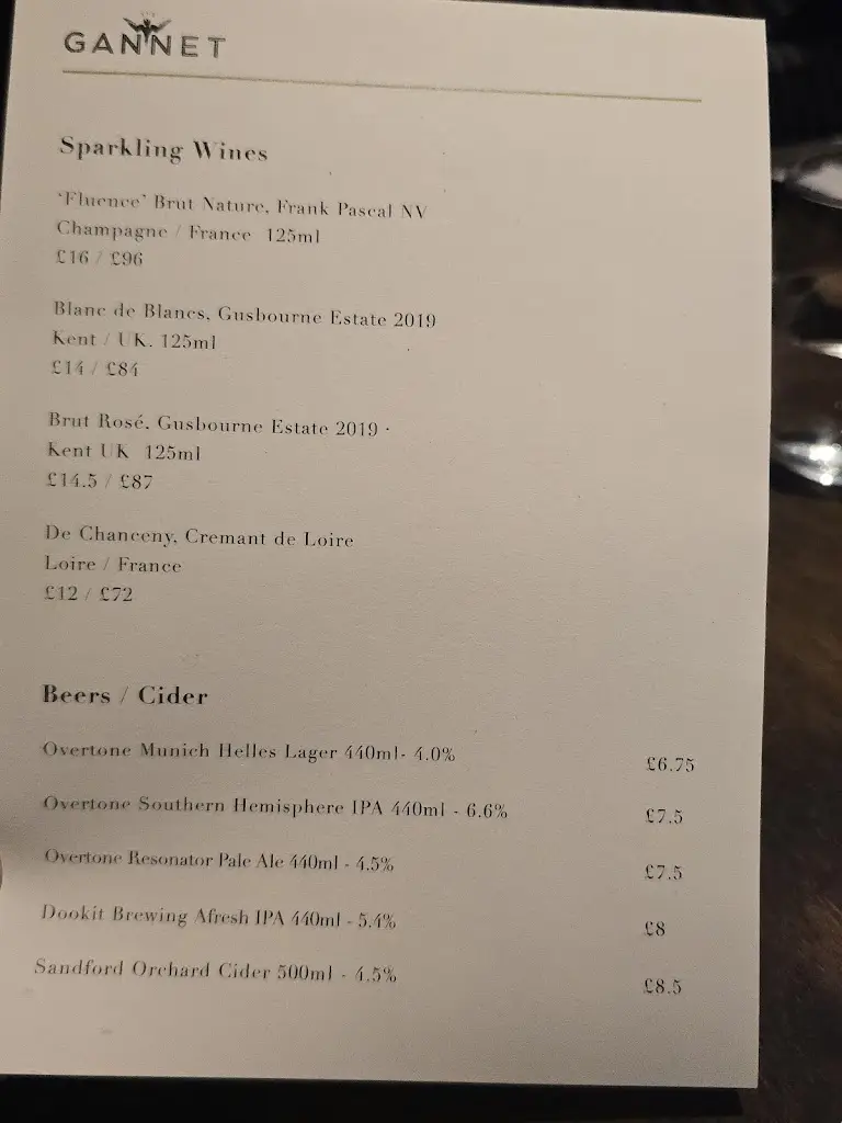 Menu_The Gannet_Glasgow City_image_4