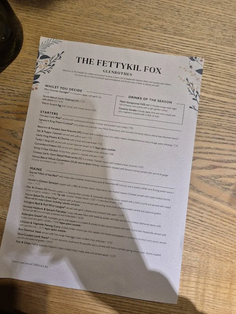 Menu_The Fettykil Fox_Glenrothes_image_2
