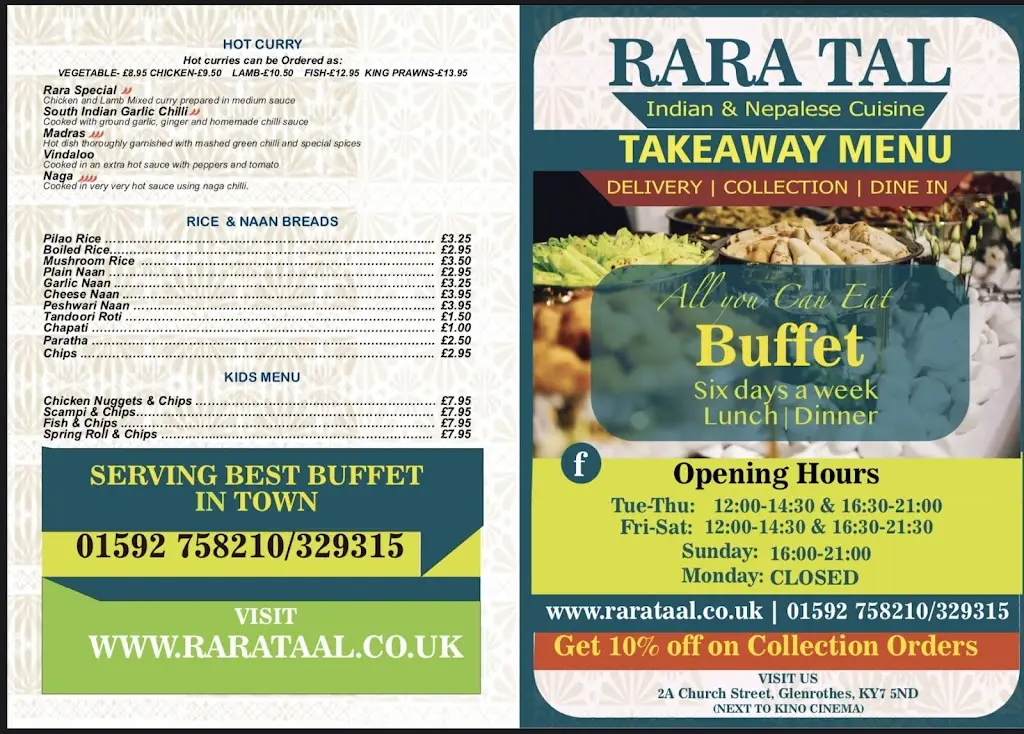 Menu_Rara Tal Indian Restaurant_Glenrothes_imagen_2