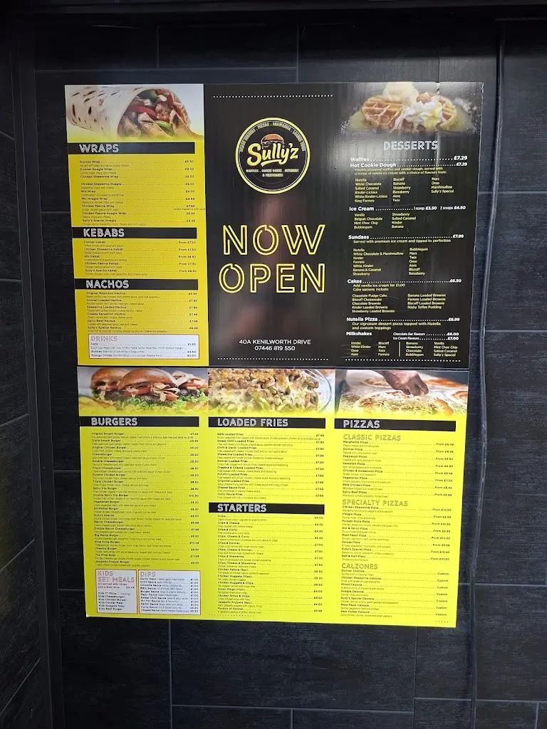 Menu_Sullyz Fast Food And Dessert_Glenrothes_image_1