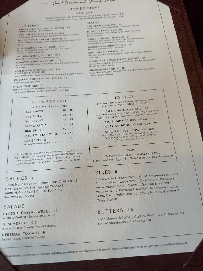 Menu_The Merchant Steakhouse_Glasgow_immagine_1