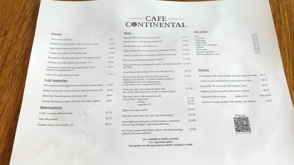 Menu_Cafe Continental_Gourock_image_1