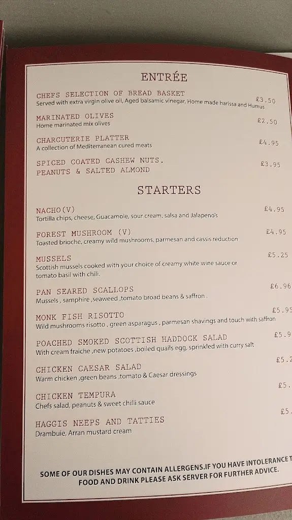 Menu_Sea View Gourock_Gourock_immagine_3